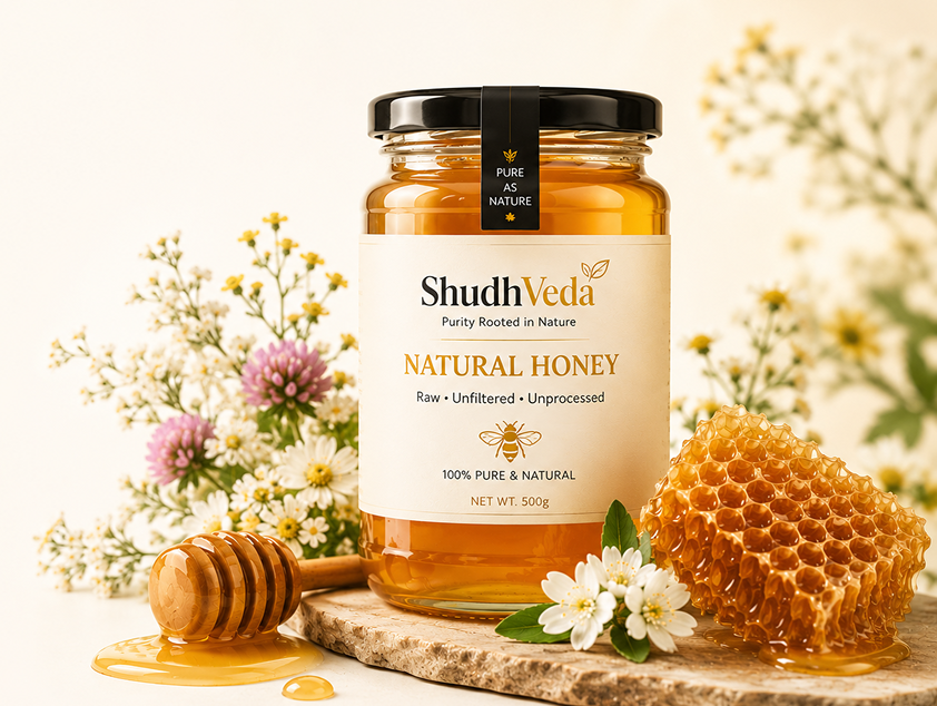 ShuddhaVeda Natural Honey Jar